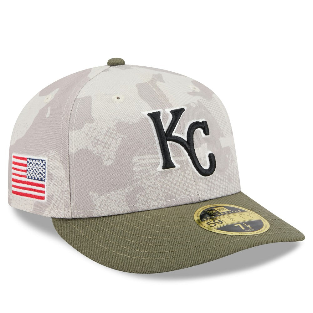 Kansas City Royals 2025 Armed Forces Day Low Profile 59FIFTY Fitted Hat - Light Beige/Olive | New Era