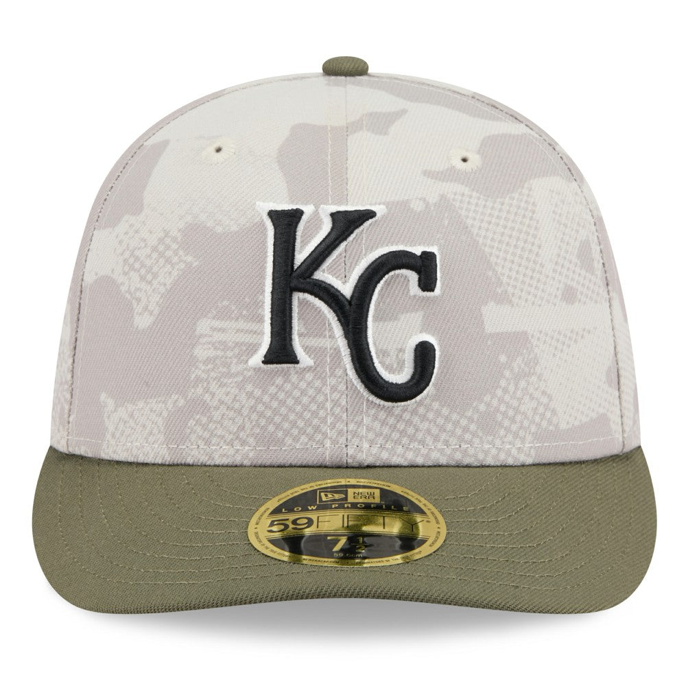 Kansas City Royals 2025 Armed Forces Day Low Profile 59FIFTY Fitted Hat - Light Beige/Olive | New Era
