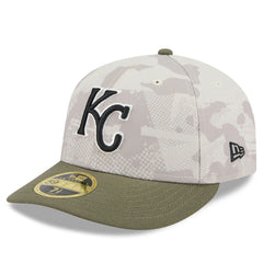 Kansas City Royals 2025 Armed Forces Day Low Profile 59FIFTY Fitted Hat - Light Beige/Olive | New Era