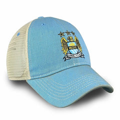 Manchester City 1863FC Retro Tea Washed Vintage Trucker Adjustable Hat - Sky Blue cheap