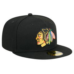 Chicago Blackhawks New Era Core 59FIFTY Fitted Hat Black