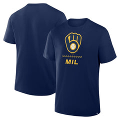 Milwaukee Brewers Clubhouse Legacy Side Swipe T-Shirt - Navy