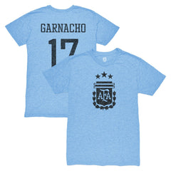 Alejandro Garnacho Argentina National Team 1863FC Player Vintage Tri-Blend T-Shirt - Light Blue shop