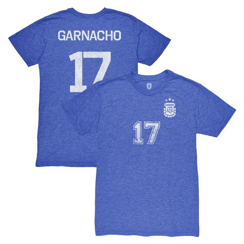 Alejandro Garnacho Argentina National Team 1863FC Player Vintage Tri-Blend T-Shirt - Blue online