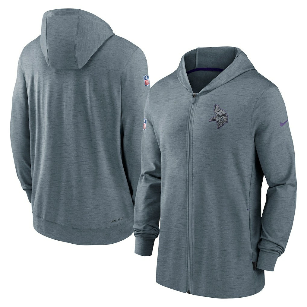 Minnesota Vikings 2022/23 Sideline Pop Performance Full-Zip Hoodie - Gray | Nike outlet