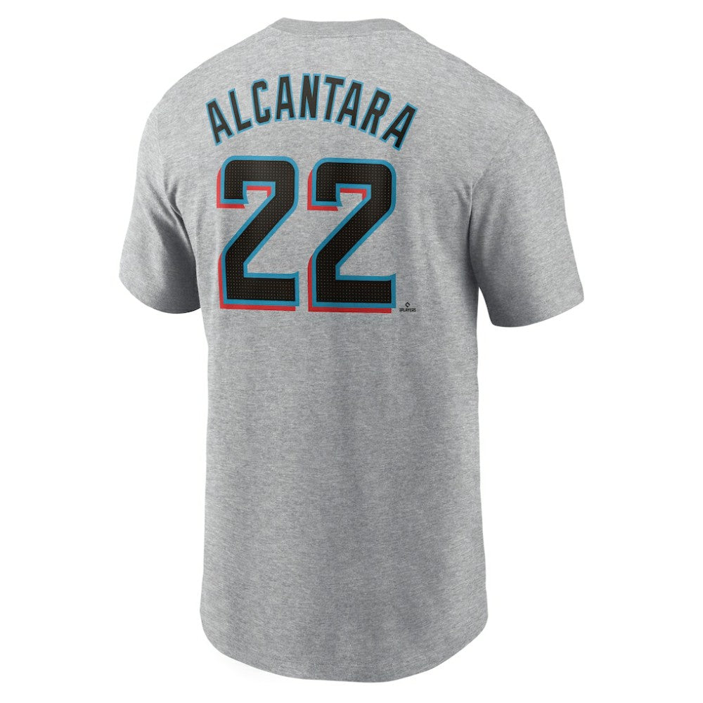 Sandy Alcantara Miami Marlins Fuse Name & Number T-Shirt - Heather Gray | Nike