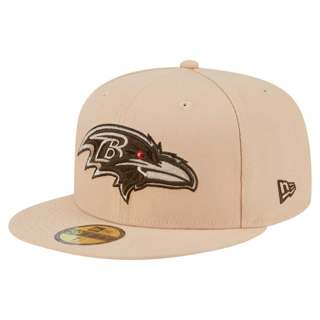 Baltimore Ravens New Era Candied Pecan 59FIFTY Fitted Hat - Tan on sale