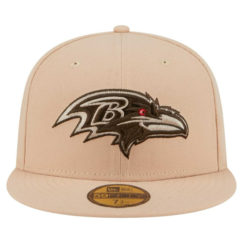 Baltimore Ravens New Era Candied Pecan 59FIFTY Fitted Hat - Tan on sale