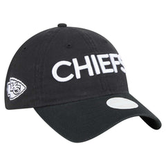 Kansas City Chiefs New Era Women's Cece 9TWENTY Adjustable Hat - Black for sale