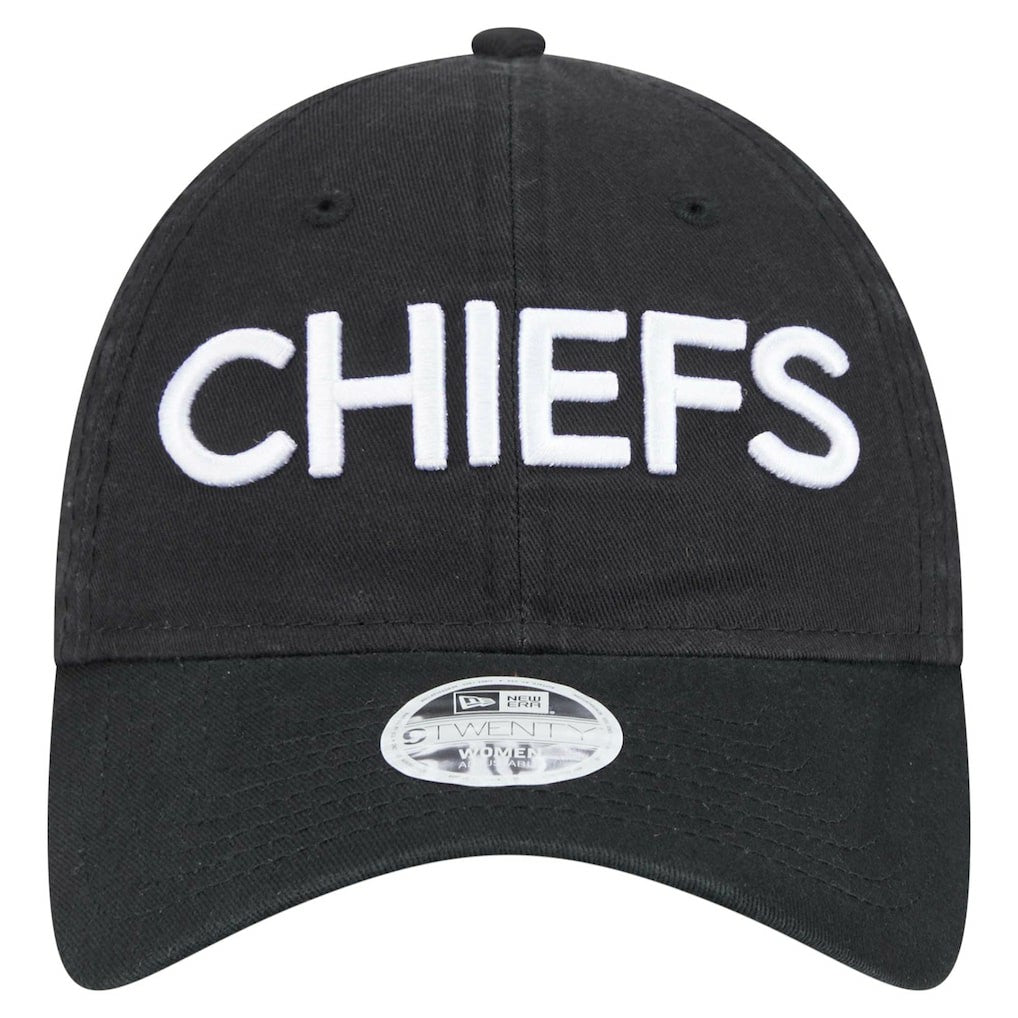 Kansas City Chiefs New Era Women's Cece 9TWENTY Adjustable Hat - Black for sale