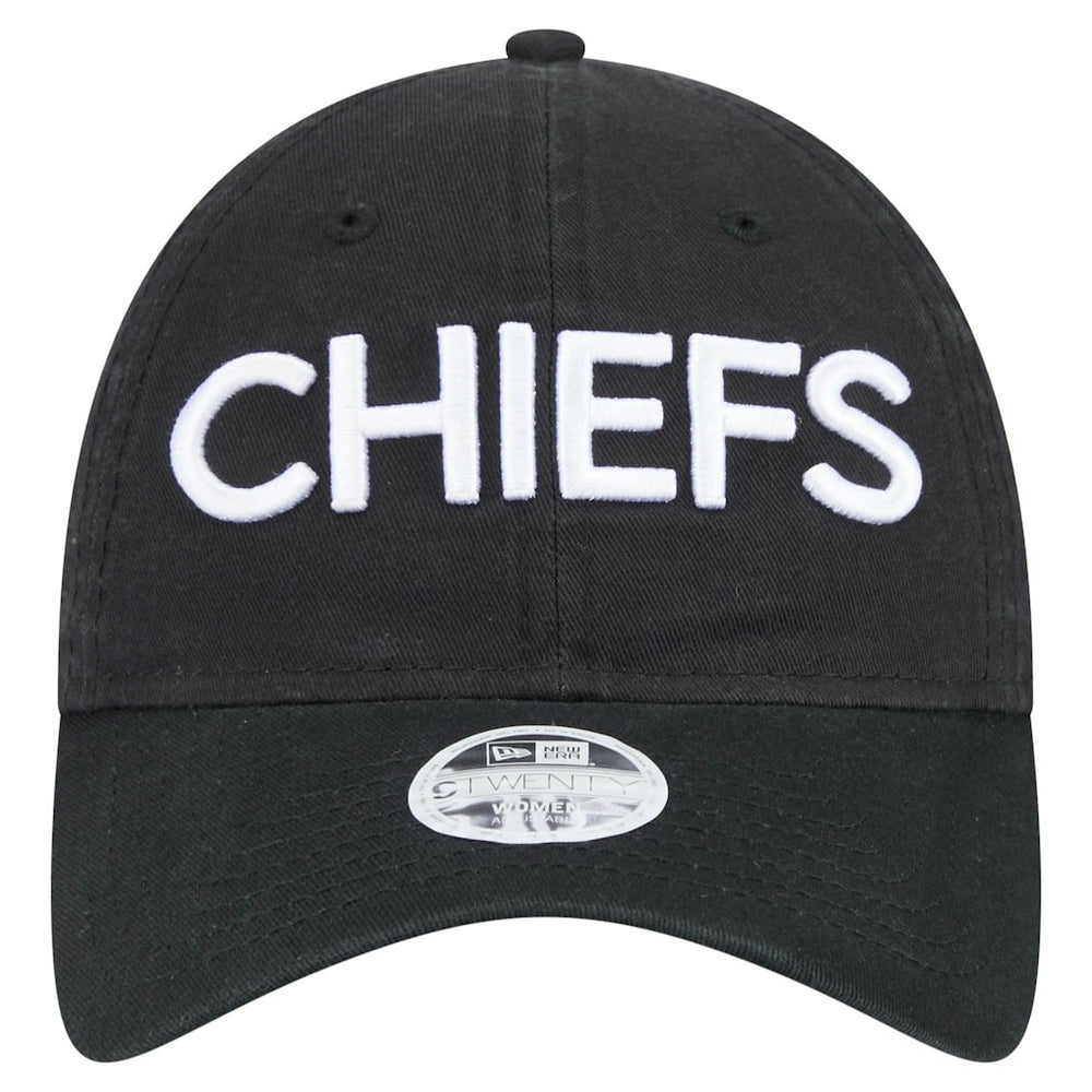 Kansas City Chiefs New Era Women's Cece 9TWENTY Adjustable Hat - Black for sale