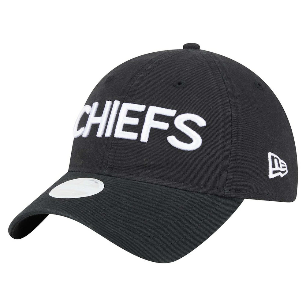 Kansas City Chiefs New Era Women's Cece 9TWENTY Adjustable Hat - Black for sale