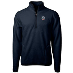 Chicago Cubs Cutter & Buck Big & Tall Americana Cascade Eco Fleece Quarter-Zip Jacket - Navy