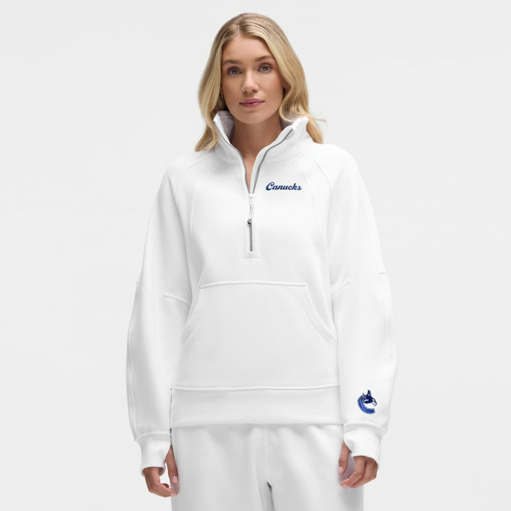 Vancouver Canucks lululemon Women's Scuba Oversized Half Zip Top White
