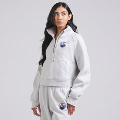Edmonton Oilers lululemon Women's Scuba Oversized Half Zip Top Heather Gray