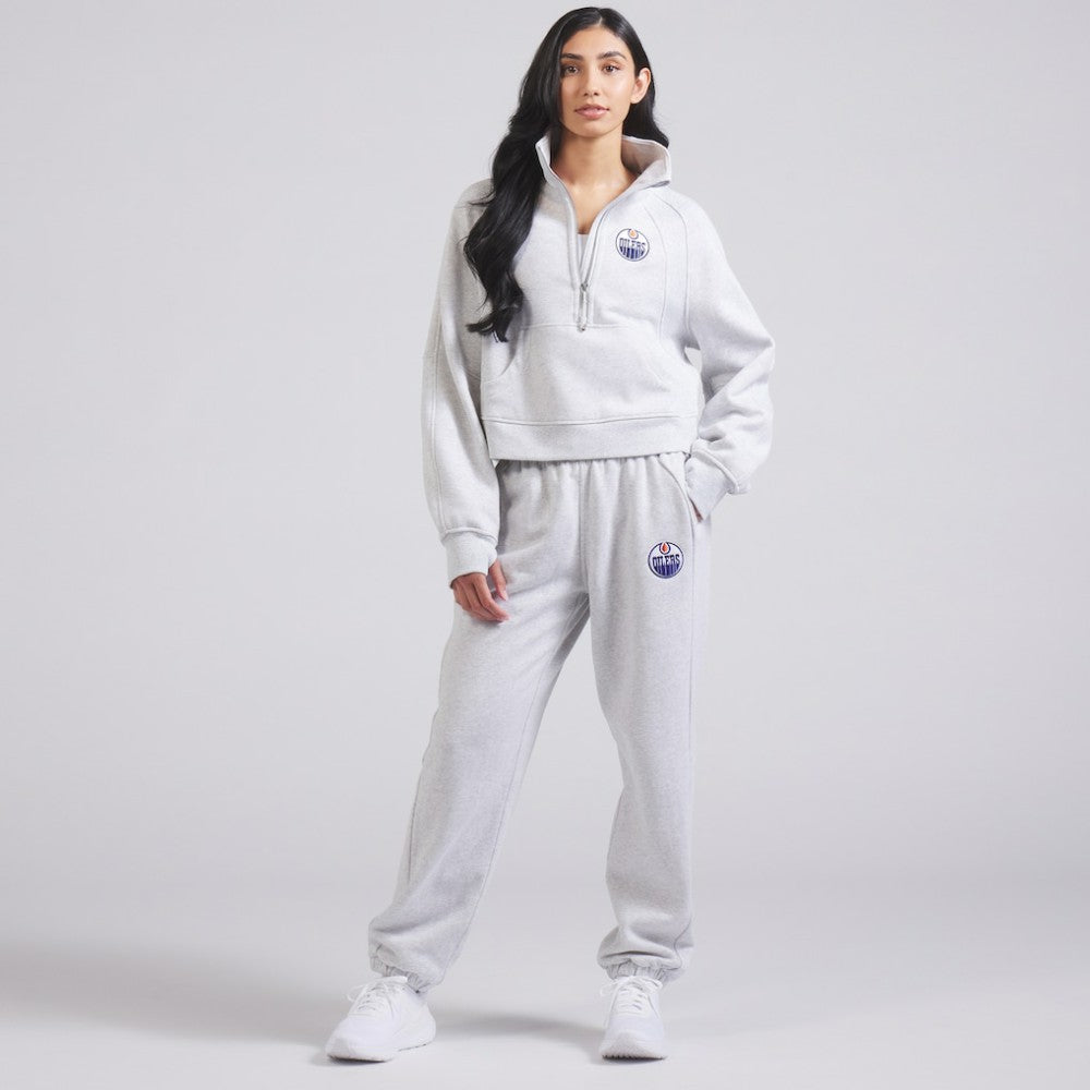 Edmonton Oilers lululemon Women's Scuba Oversized Half Zip Top Heather Gray