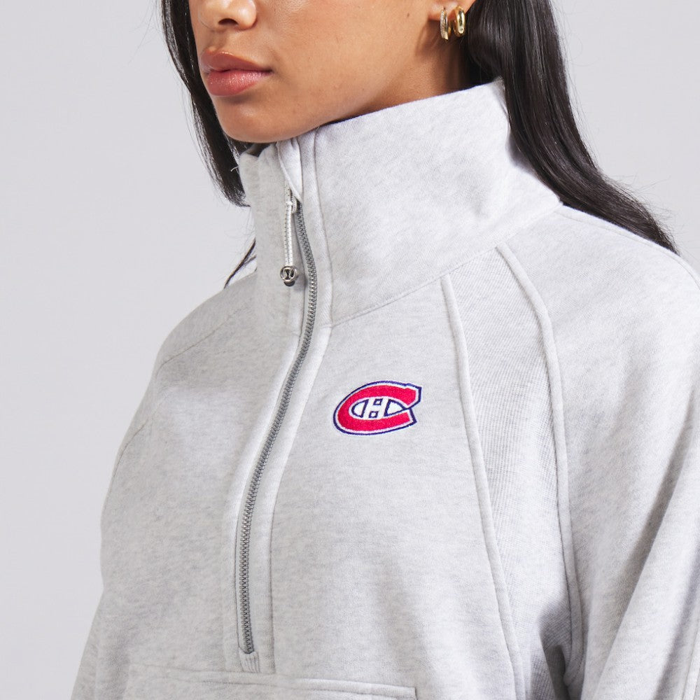 Montreal Canadiens lululemon Women's Scuba Oversized Half Zip Top Heather Gray