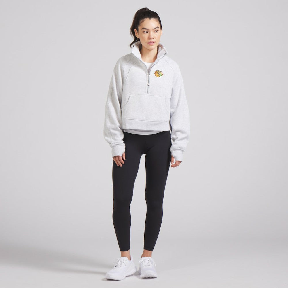 Chicago Blackhawks lululemon Women's Scuba Oversized Half Zip Top Heather Gray