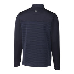 Minnesota Twins Cutter & Buck Big & Tall Traverse Stripe Stretch DryTec Quarter-Zip Top - Navy