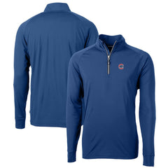 Chicago Cubs Cutter & Buck Big & Tall Adapt Eco Knit Stretch Recycled Quarter-Zip Pullover Top - Blue