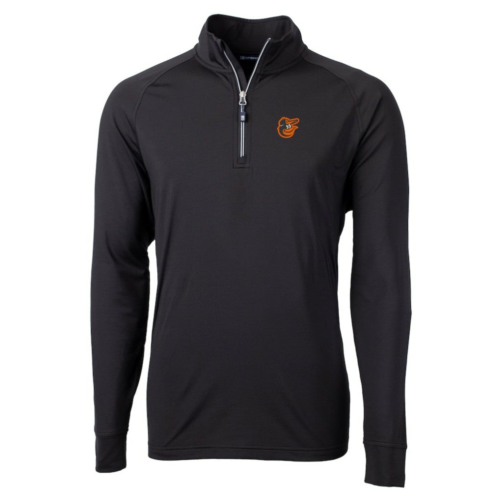 Baltimore Orioles Cutter & Buck Big & Tall Adapt Eco Knit Stretch Recycled Quarter-Zip Pullover Top - Black