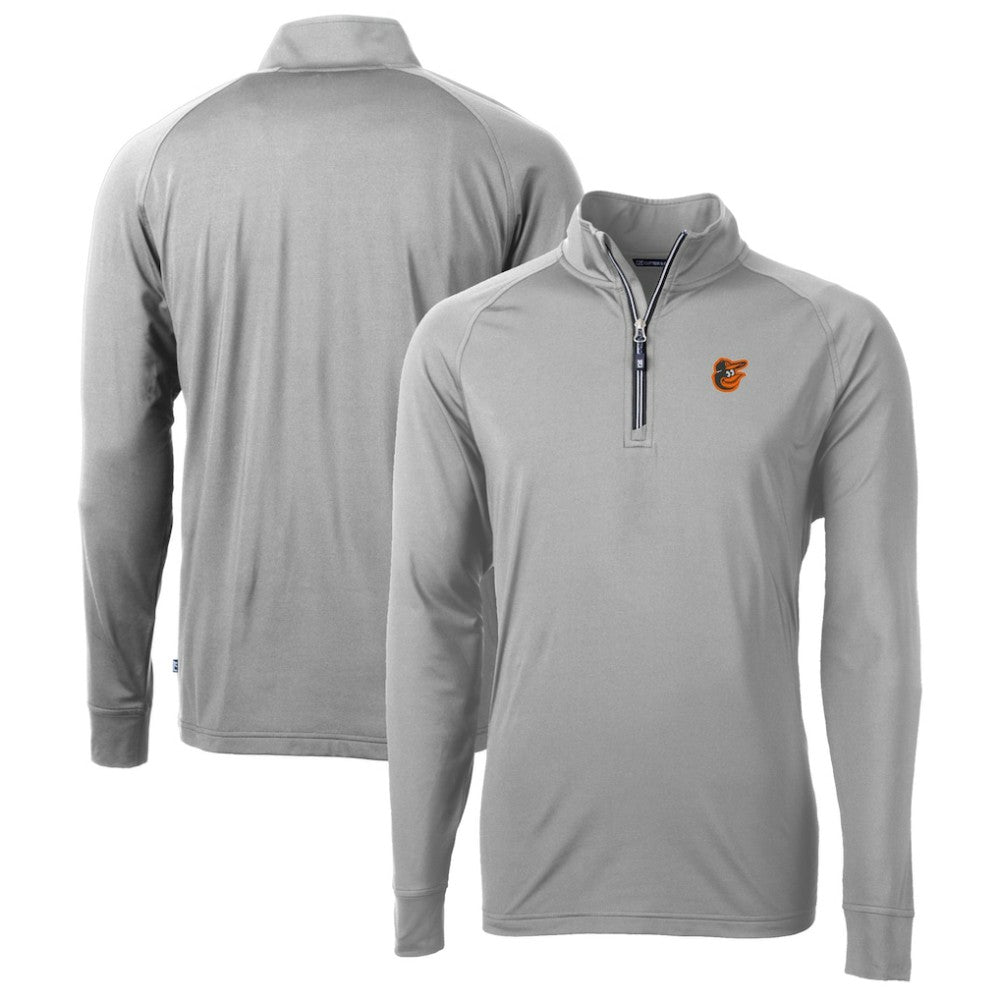 Baltimore Orioles Cutter & Buck Big & Tall Adapt Eco Knit Stretch Recycled Quarter-Zip Pullover Top - Gray