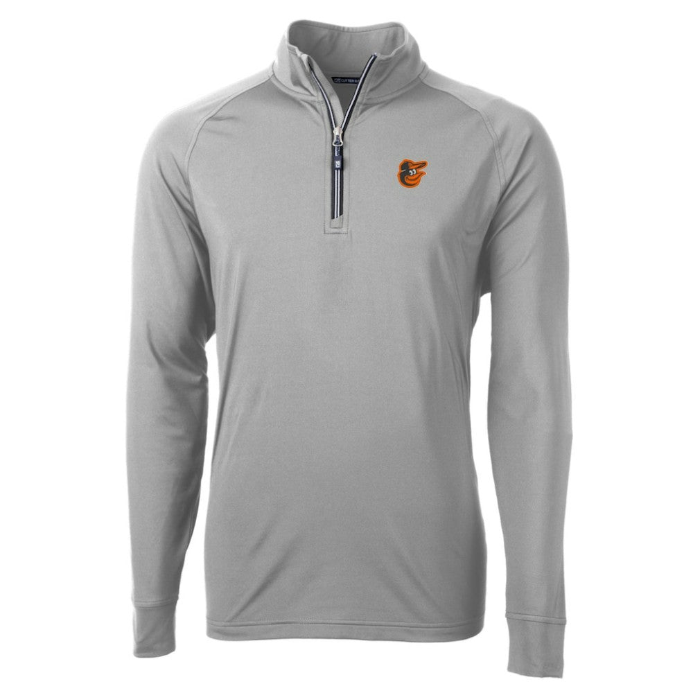 Baltimore Orioles Cutter & Buck Big & Tall Adapt Eco Knit Stretch Recycled Quarter-Zip Pullover Top - Gray