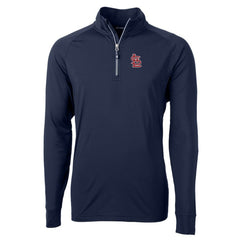 St. Louis Cardinals Cutter & Buck Big & Tall Adapt Eco Knit Stretch Recycled Quarter-Zip Pullover Top - Navy