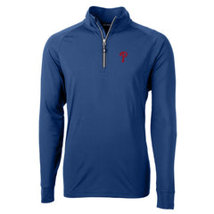 Philadelphia Phillies Cutter & Buck Big & Tall Adapt Eco Knit Stretch Recycled Quarter-Zip Pullover Top - Blue