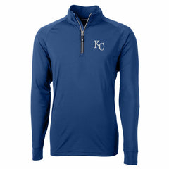 Kansas City Royals Cutter & Buck Big & Tall Adapt Eco Knit Stretch Recycled Quarter-Zip Pullover Top - Blue