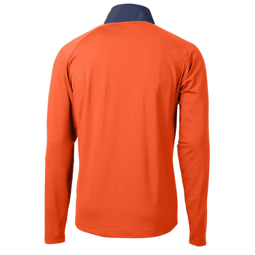 Detroit Tigers Cutter & Buck Adapt Eco Knit Hybrid Recycled Quarter-Zip Jacket - Orange