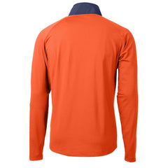 Detroit Tigers Cutter & Buck Adapt Eco Knit Hybrid Recycled Quarter-Zip Jacket - Orange