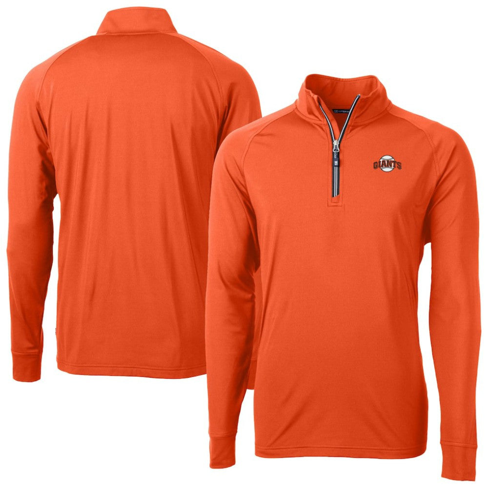San Francisco Giants Cutter & Buck  Adapt Eco Knit Stretch Recycled Quarter-Zip Pullover Top - Orange