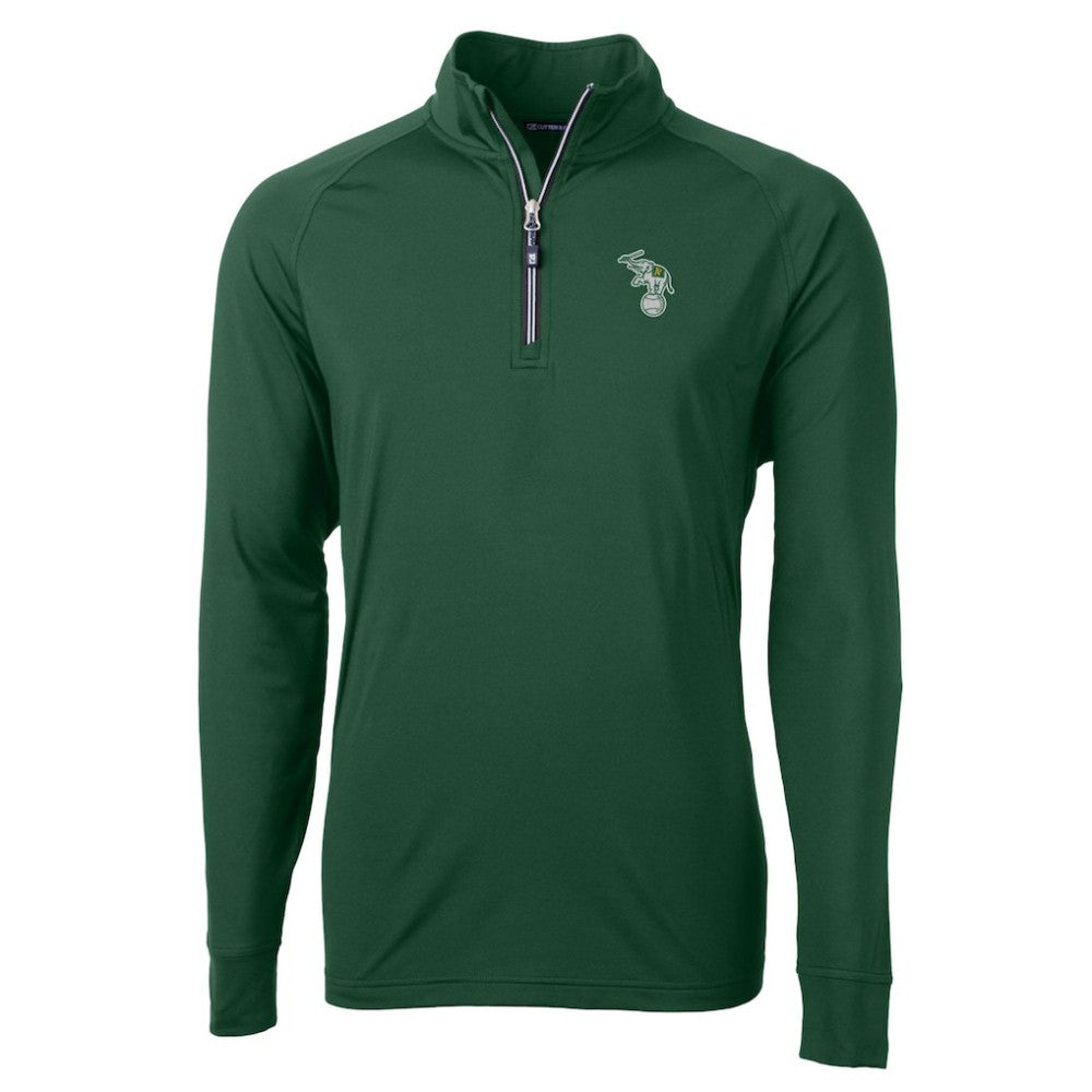 Athletics Cutter & Buck Stomper Adapt Eco Knit Stretch Recycled Quarter-Zip Pullover Top - Hunter Green