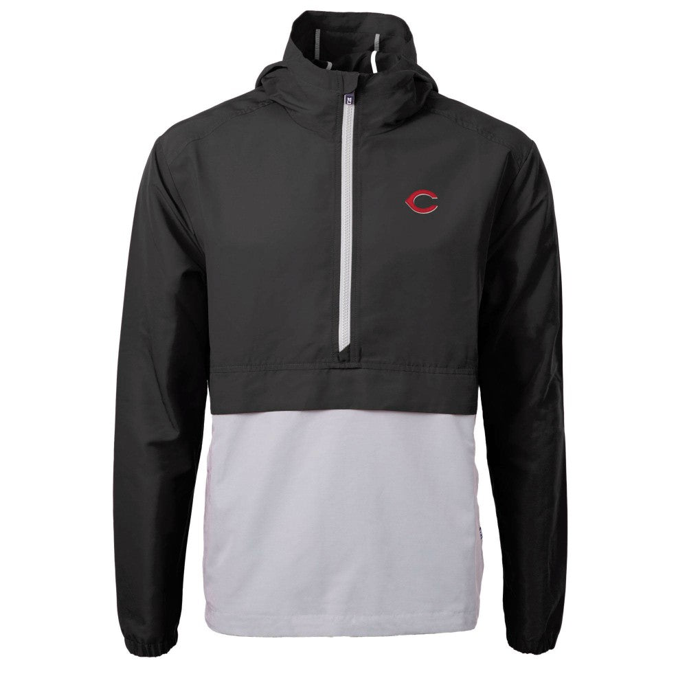Cincinnati Reds Cutter & Buck Charter Eco Recycled Half-Zip Anorak Jacket - Black