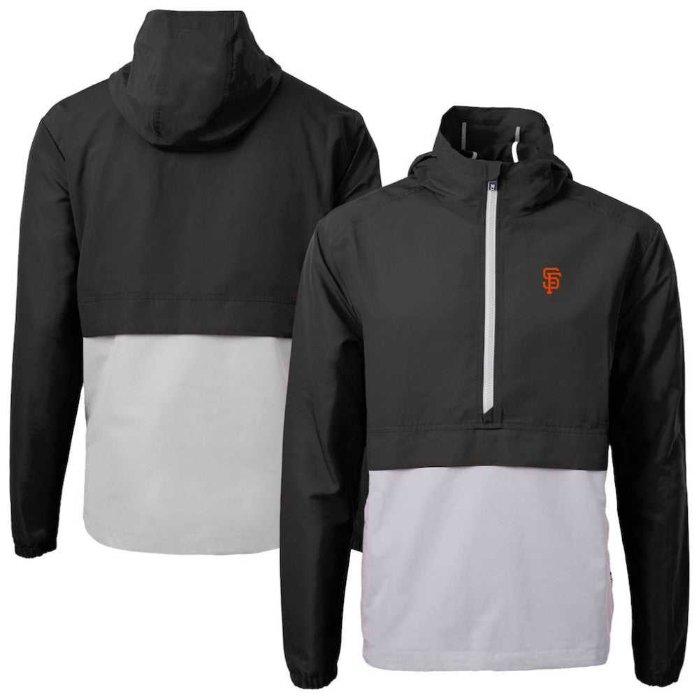 San Francisco Giants Cutter & Buck Charter Eco Recycled Half-Zip Anorak Jacket - Black