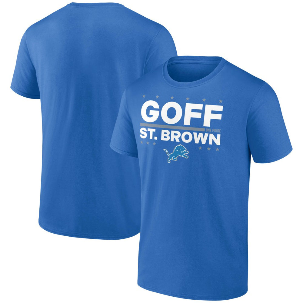 Jared Goff & Amon-Ra St. Brown Detroit Lions Election Players T-Shirt - Blue on sale