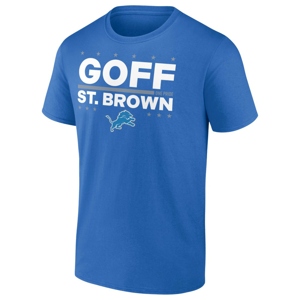 Jared Goff & Amon-Ra St. Brown Detroit Lions Election Players T-Shirt - Blue on sale