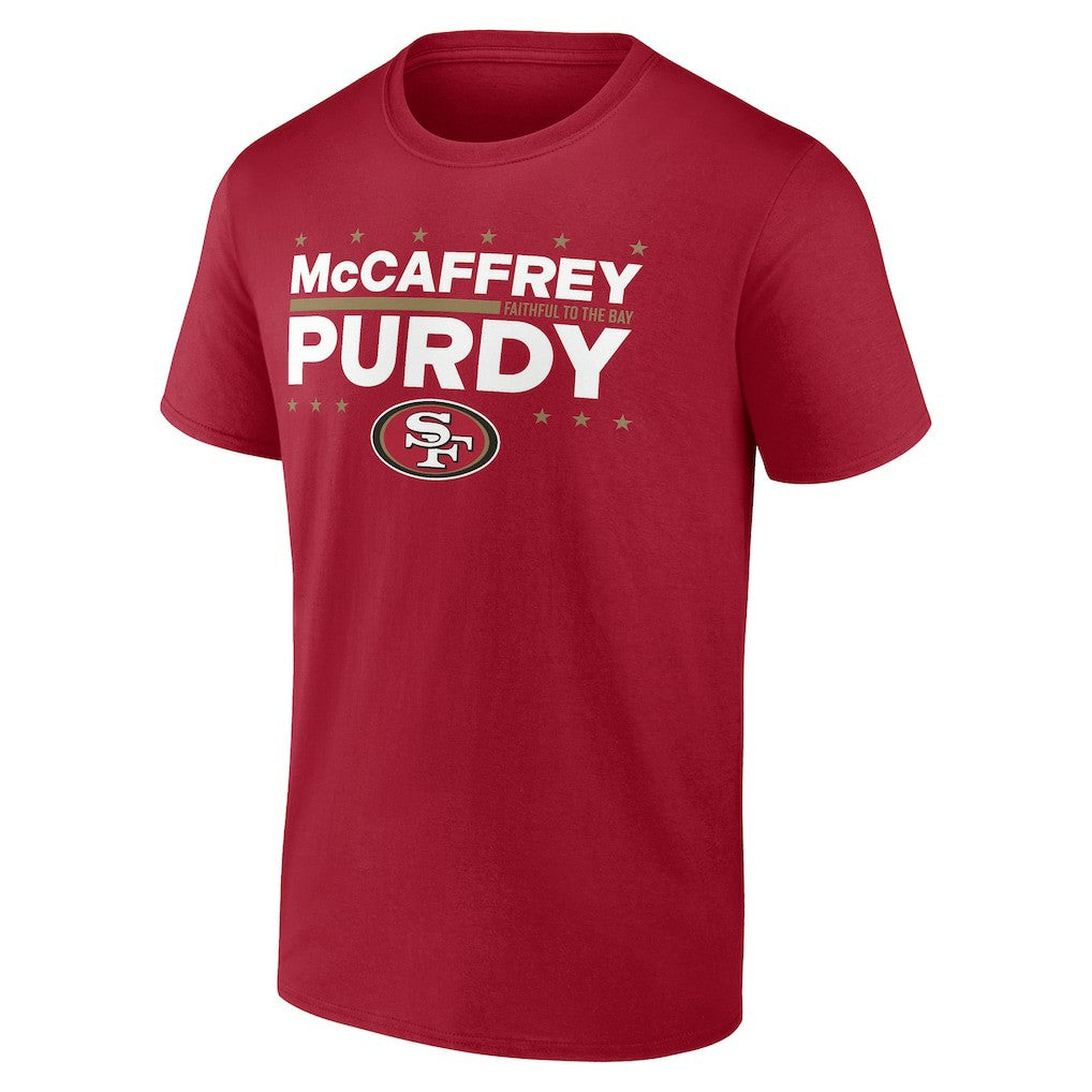 Christian McCaffrey & Brock Purdy San Francisco 49ers Election Players T-Shirt - Scarlet outlet