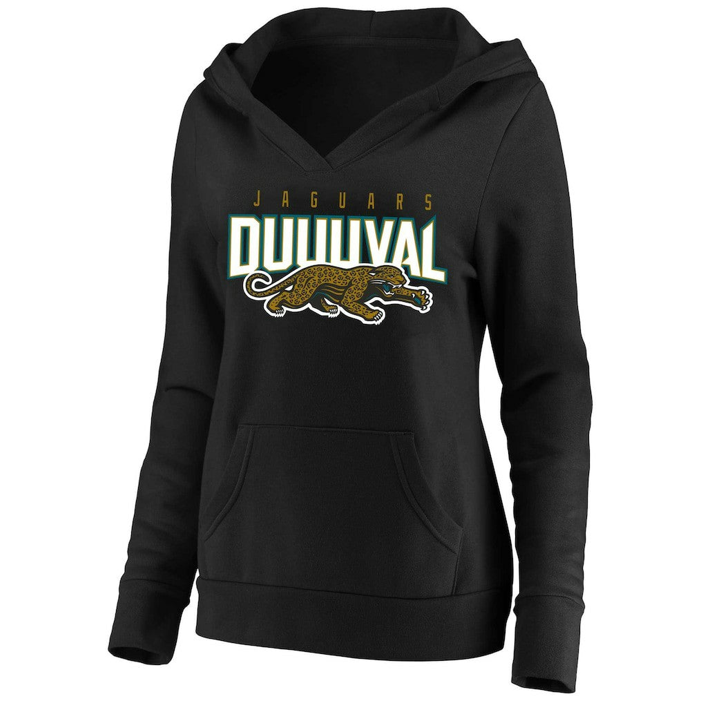 Jacksonville Jaguars Women's Plus Size Retro Logo Pullover Hoodie - Black on sale