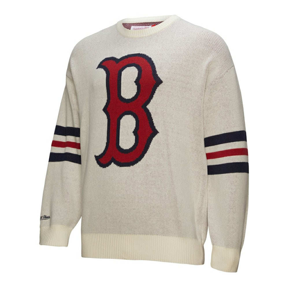 Boston Red Sox Retro Pullover Sweater - Cream | Mitchell & Ness