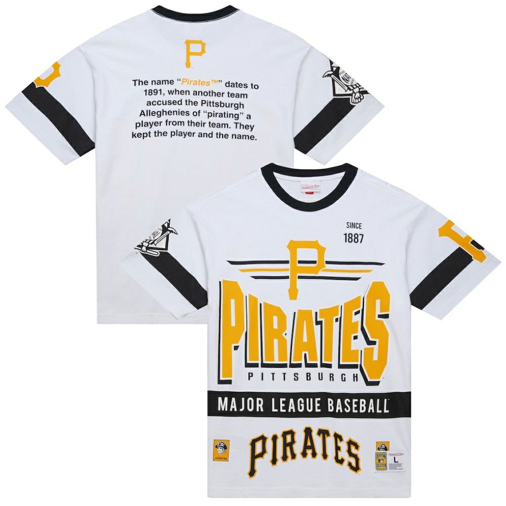 Pittsburgh Pirates Cooperstown Collection Team Origins Premium T-Shirt - White | Mitchell & Ness
