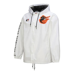 Baltimore Orioles Vintage Full-Snap Hooded Coaches Jacket - White | Mitchell & Ness