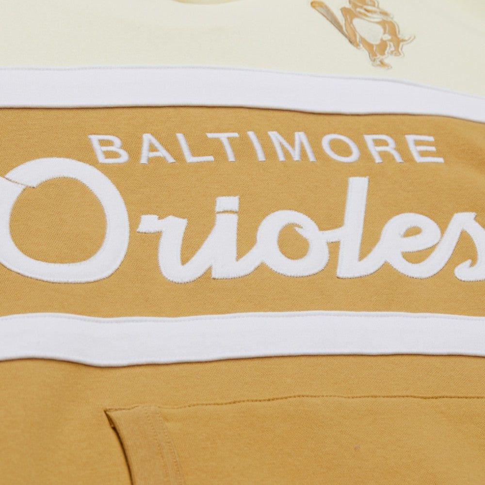 Baltimore Orioles Head Coach Pullover Hoodie - Tan/Cream | Mitchell & Ness