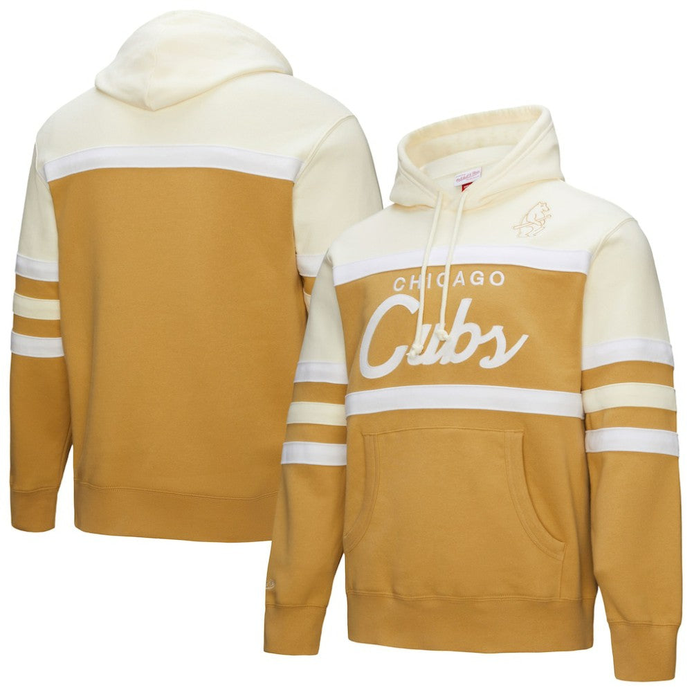 Chicago Cubs Head Coach Pullover Hoodie - Tan/Cream | Mitchell & Ness