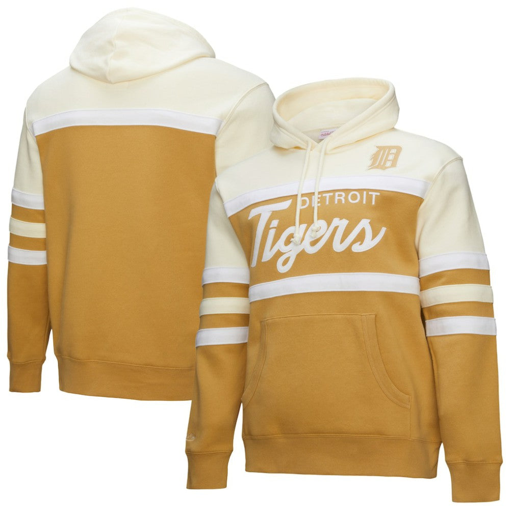 Detroit Tigers Head Coach Pullover Hoodie - Tan/Cream | Mitchell & Ness