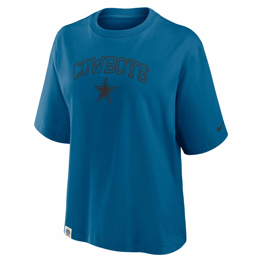 Dallas Cowboys Women's Glory Arch Boxy T-Shirt - Blue | Nike for sale