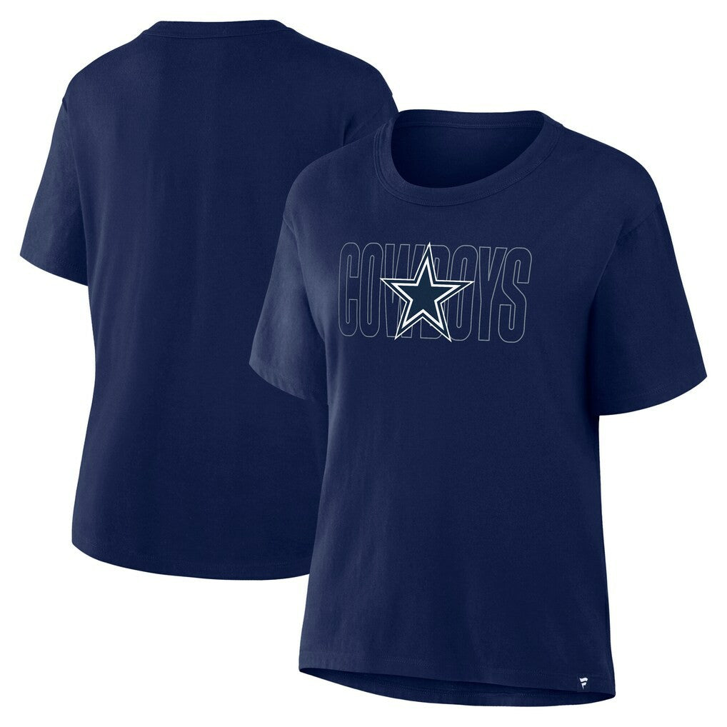 Dallas Cowboys Women's Line Em Up T-Shirt - Navy outlet