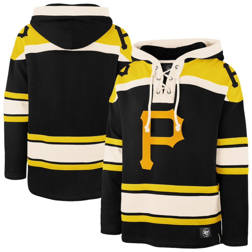 Pittsburgh Pirates Superior Lacer Pullover Hoodie - Black | 47 brand