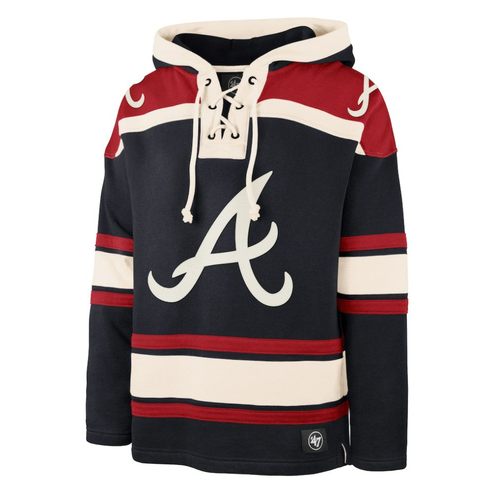 Atlanta Braves Superior Lacer Pullover Hoodie - Navy | 47 brand